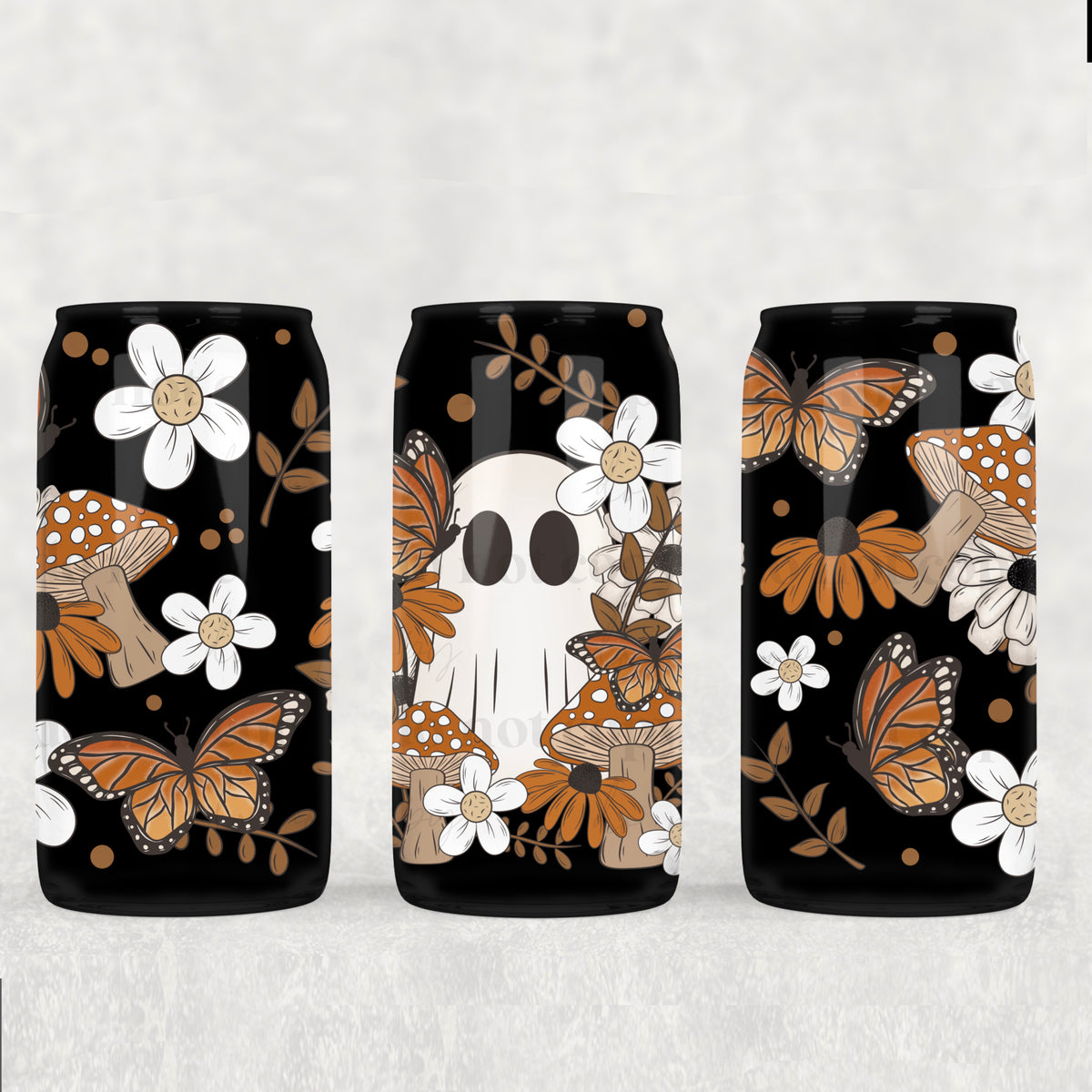 5915 ghost with butterflies mushrooms and flowers (CSC) UV DTF WRAP