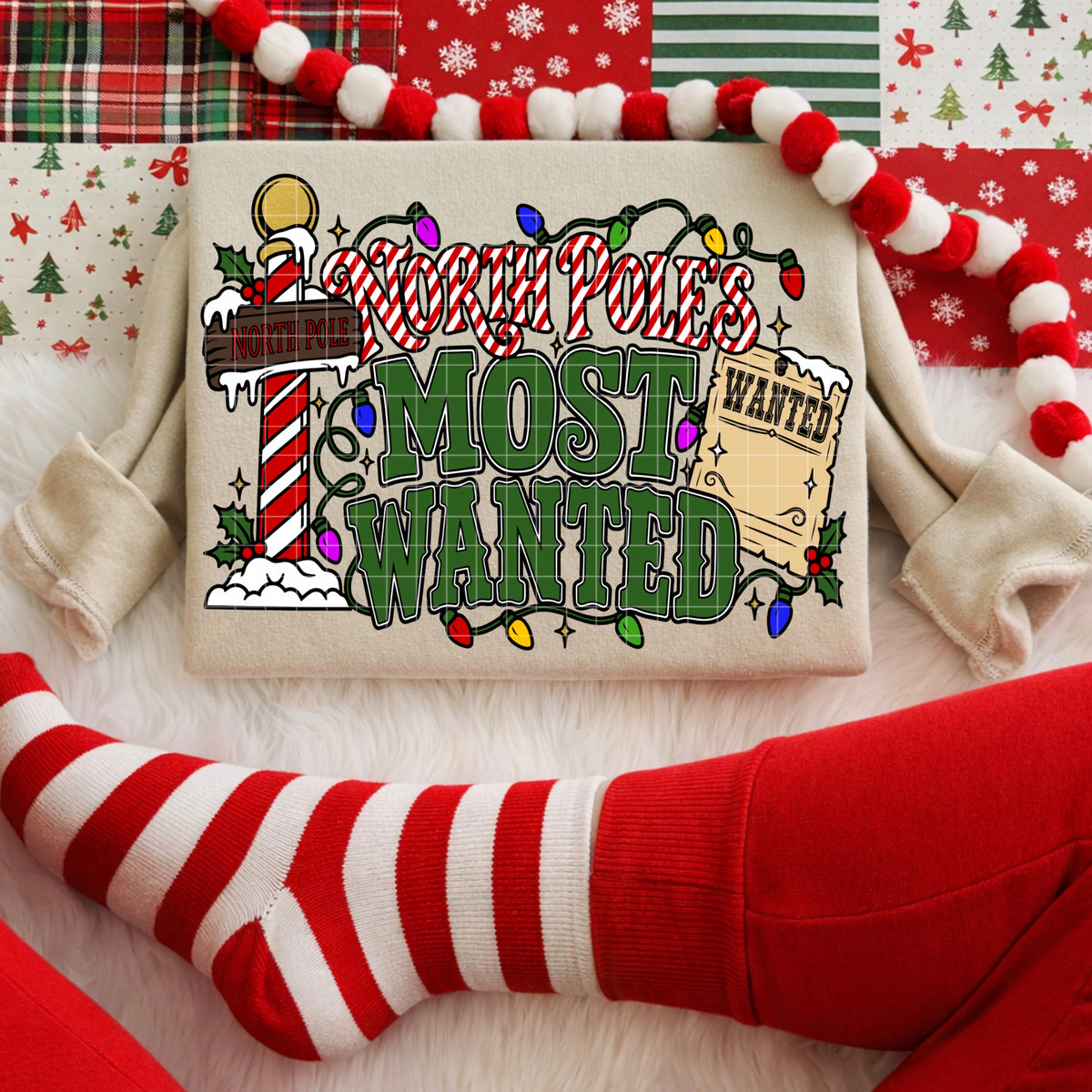 North pole's most wanted (DD) DTF Transfer