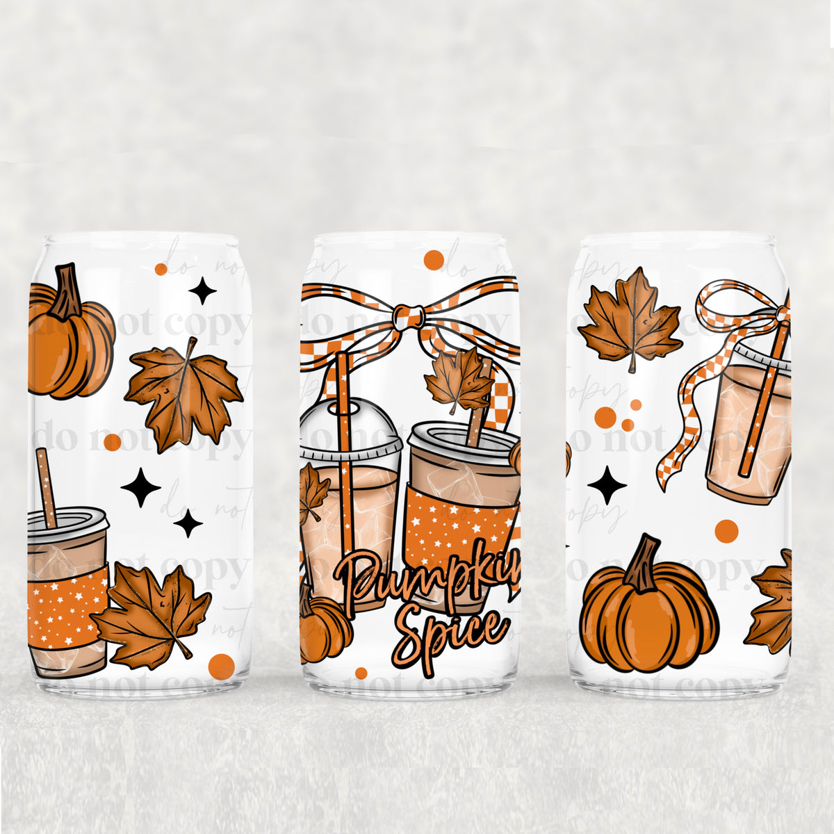 5936 pumpkin spice with bow (CSC) UV DTF WRAP