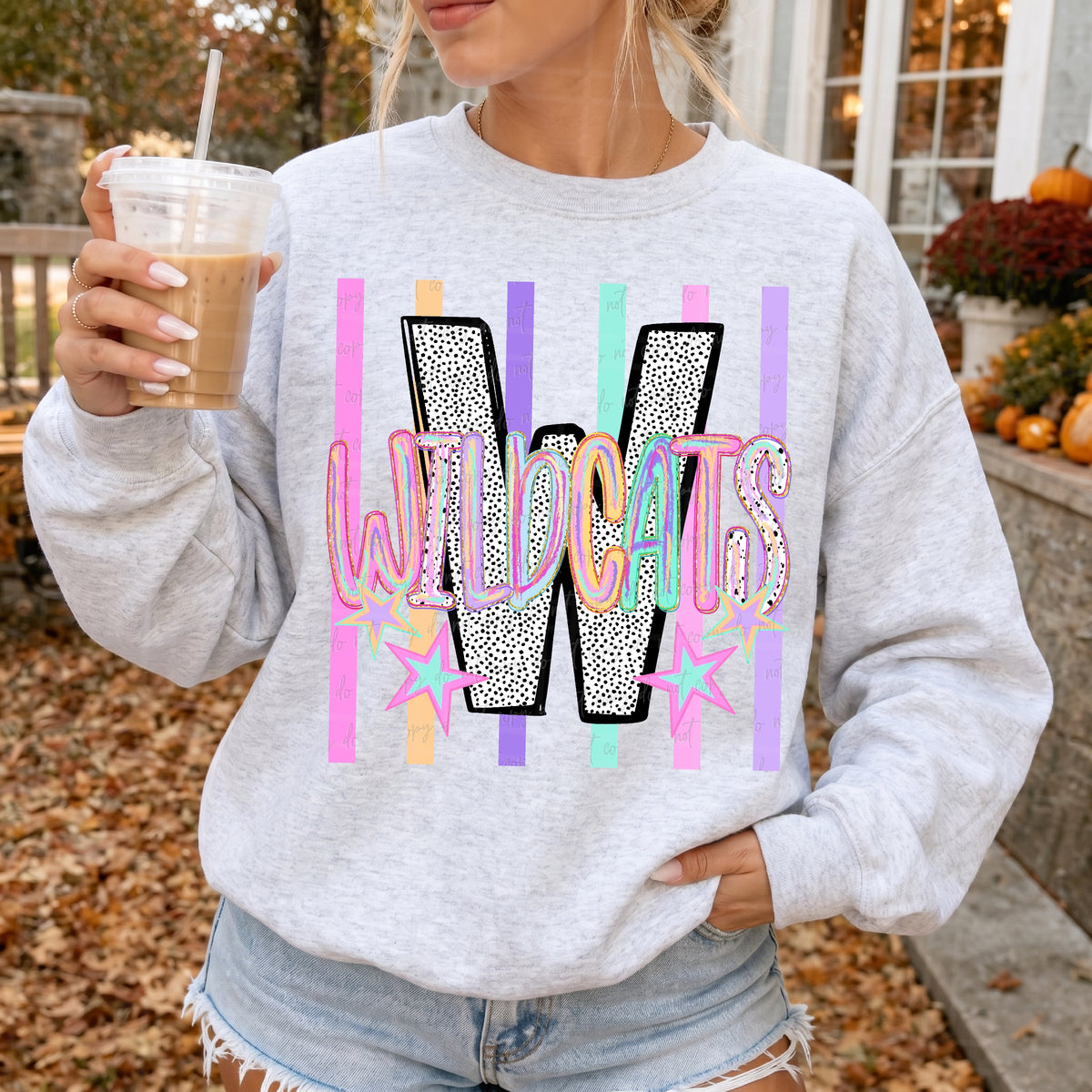 Wildcats brushstrokes neon stripes (Virgo) DTF Transfer