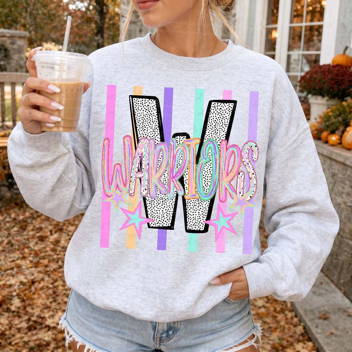 Warriors brushstrokes neon stripes (Virgo) DTF Transfer