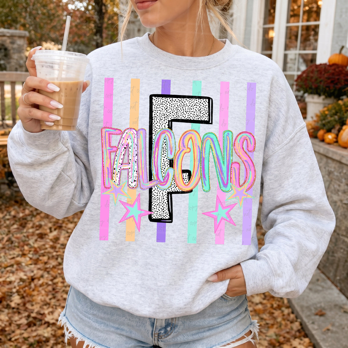 Falcons brushstrokes neon stripes (Virgo) DTF Transfer