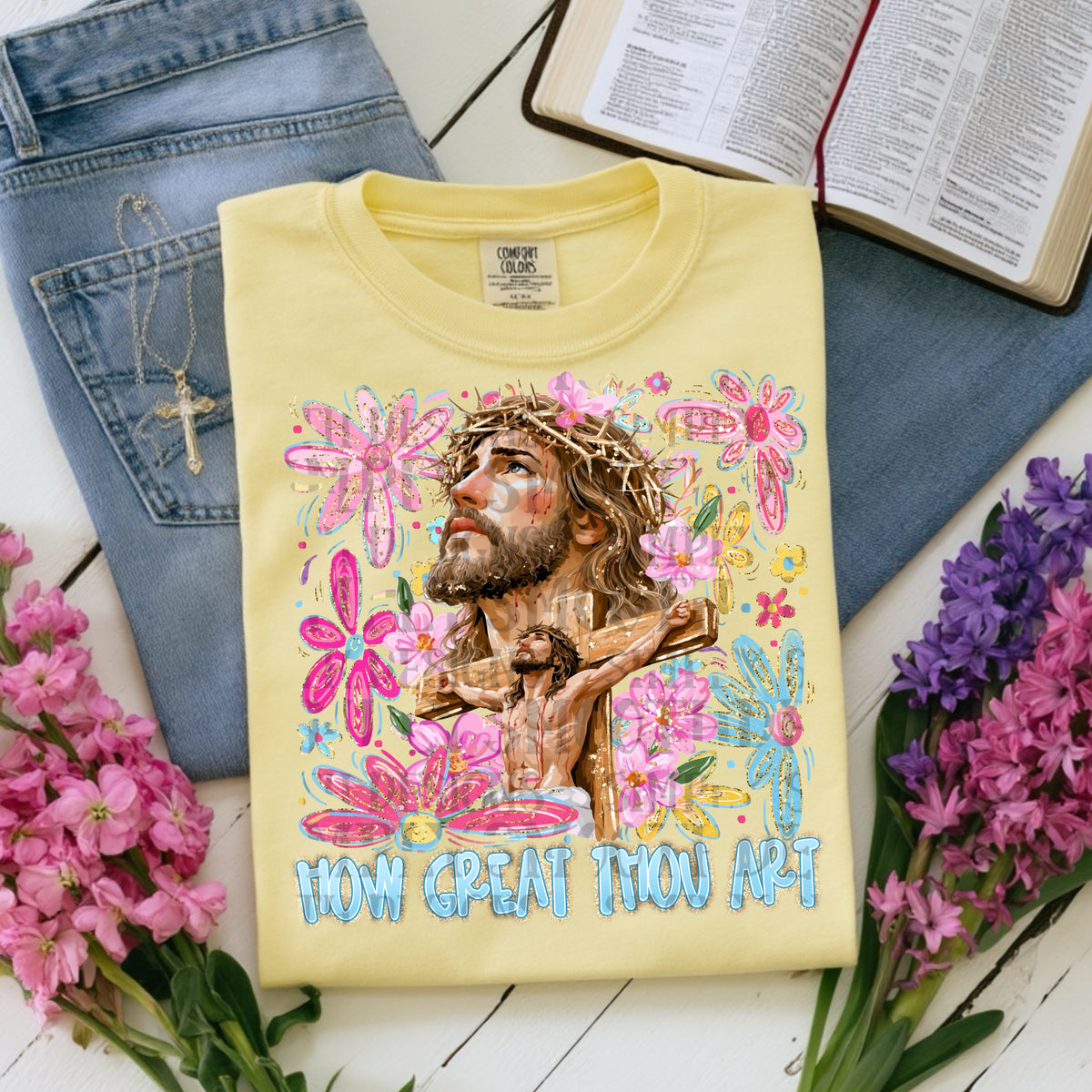 How great thou art flower Jesus (SSD) DTF Transfer