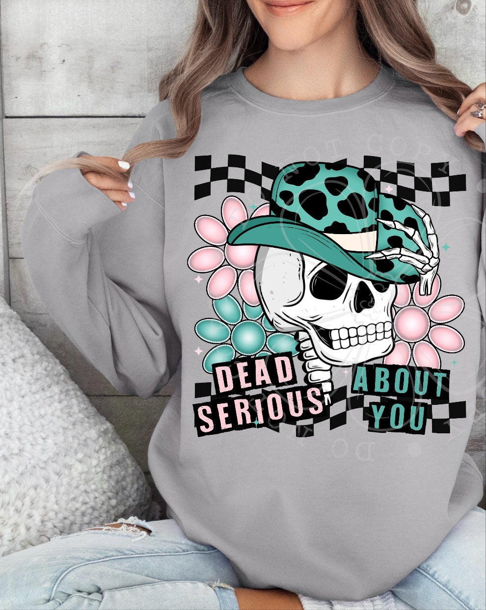 Dead serious about you skull cowboy hat  (VIRGO) 34740 DTF transfer