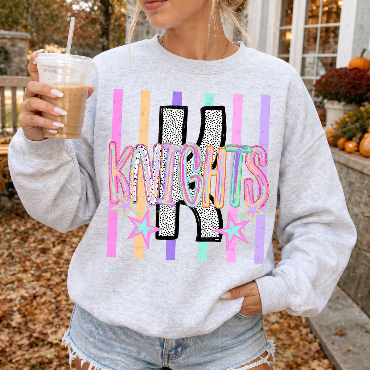 Knights brushstrokes neon stripes (Virgo) DTF Transfer