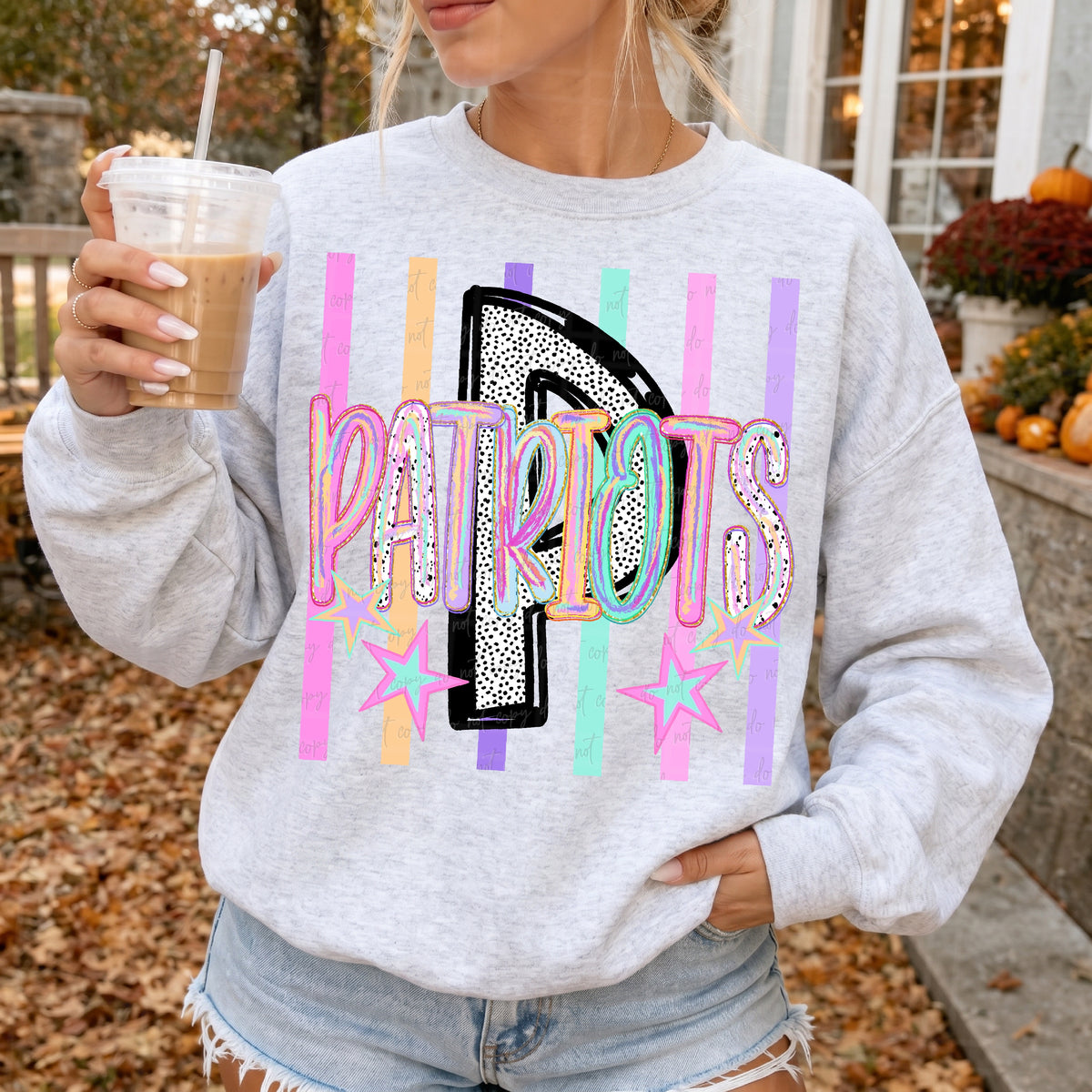 Patriots brushstrokes neon stripes (Virgo) DTF Transfer
