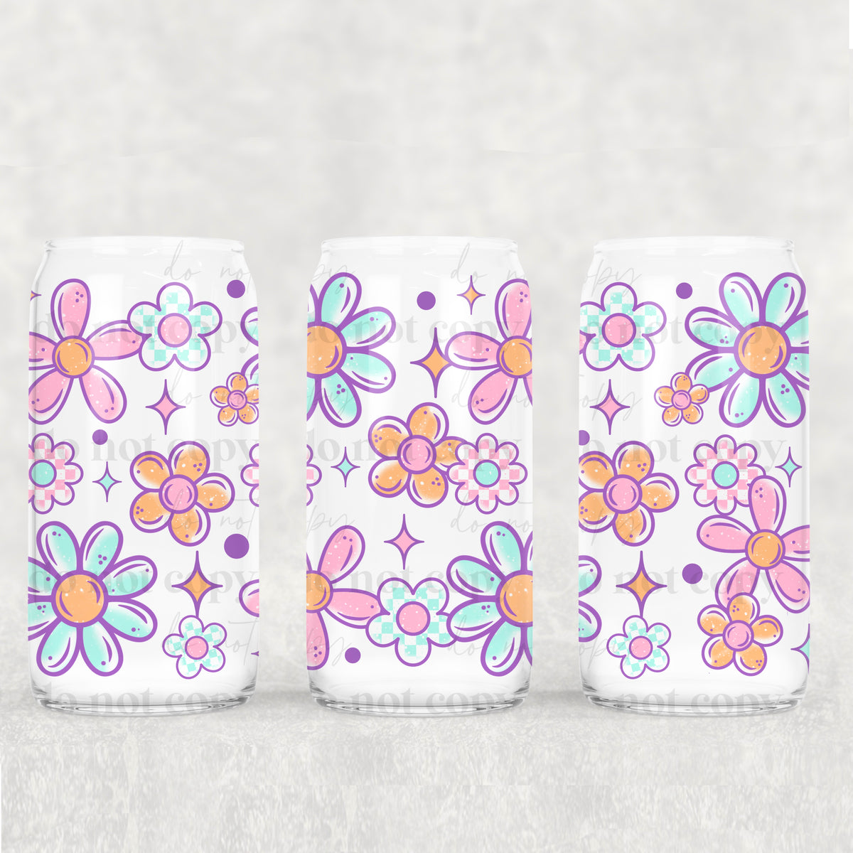 5996 pink purple flower collage (CSC) UV DTF WRAP