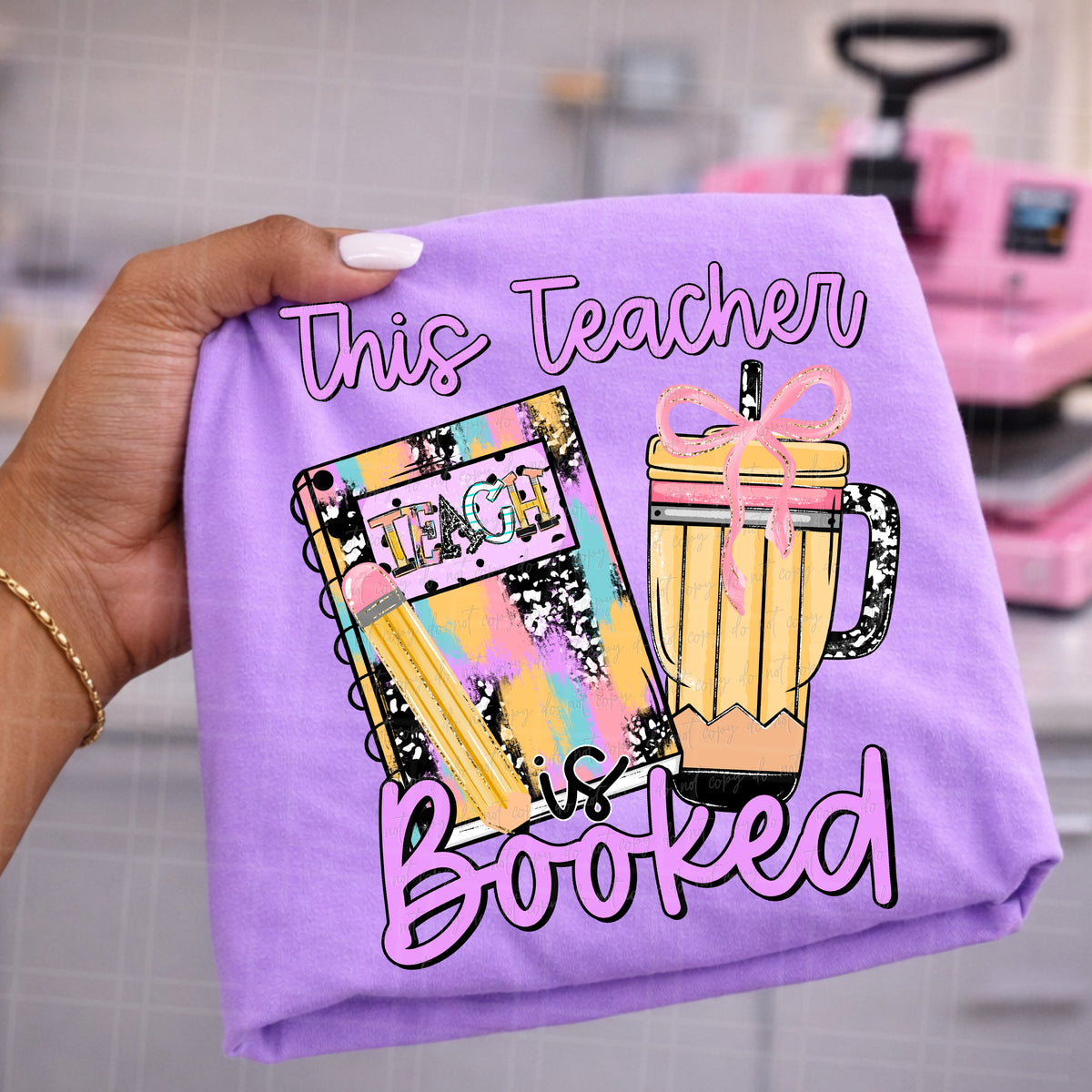 This teacher is booked pencil tumbler (Virgo) DTF Transfer