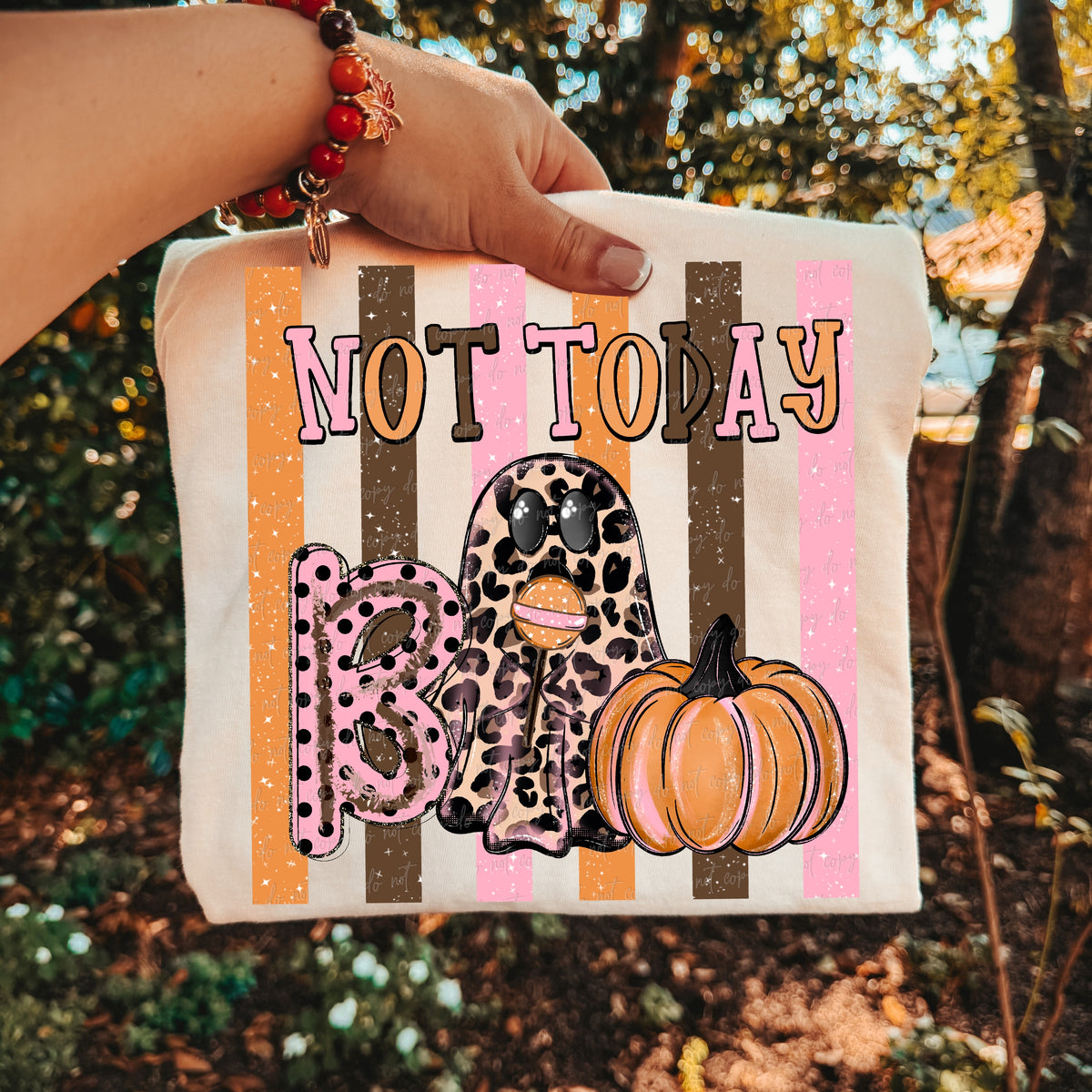 not today boo cheetah ghost with pumpkin (virgo) DTF transfer