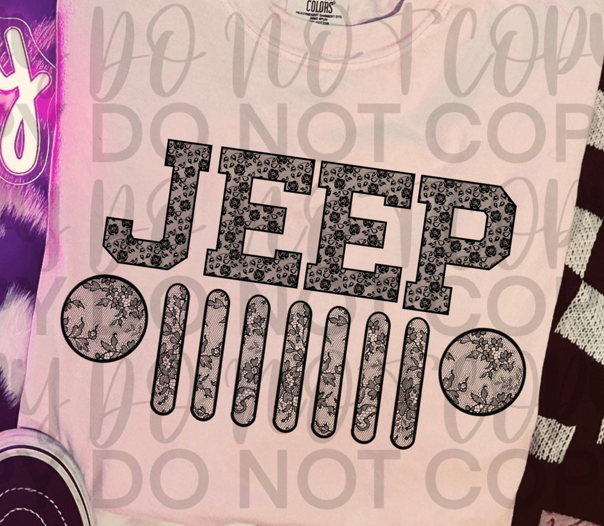 Black Lace Jeep (Starlight) DTF transfer