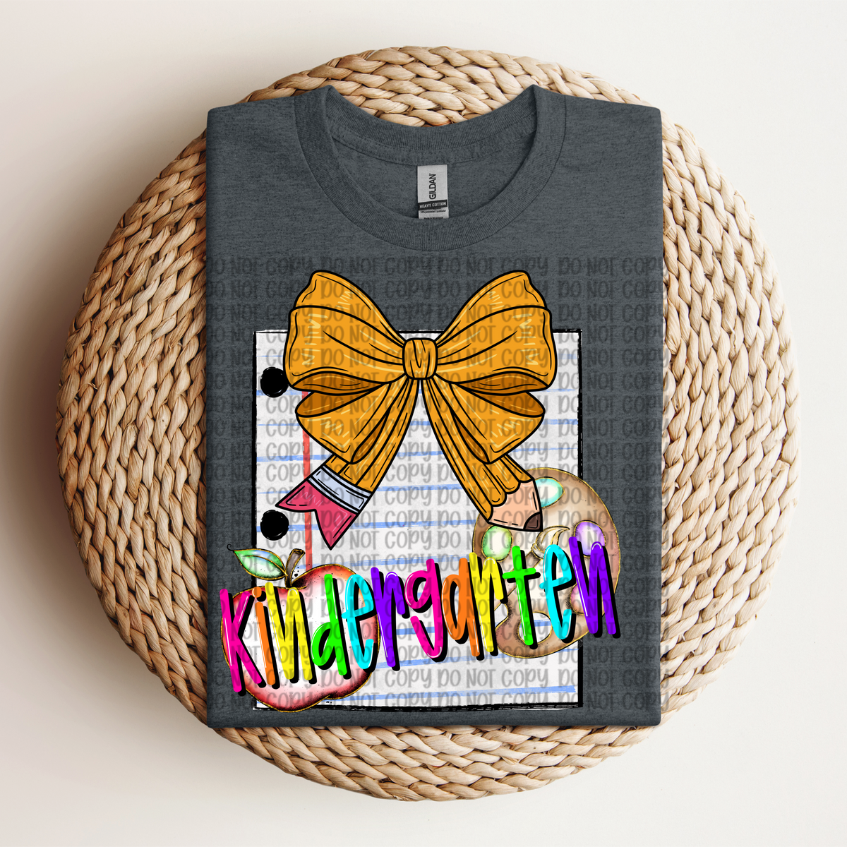 Kindergarten pencil bow VP DTF transfer