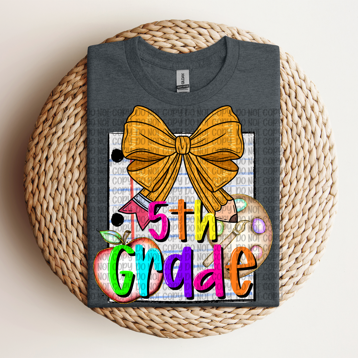 5th grade pencil bow VP DTF transfer