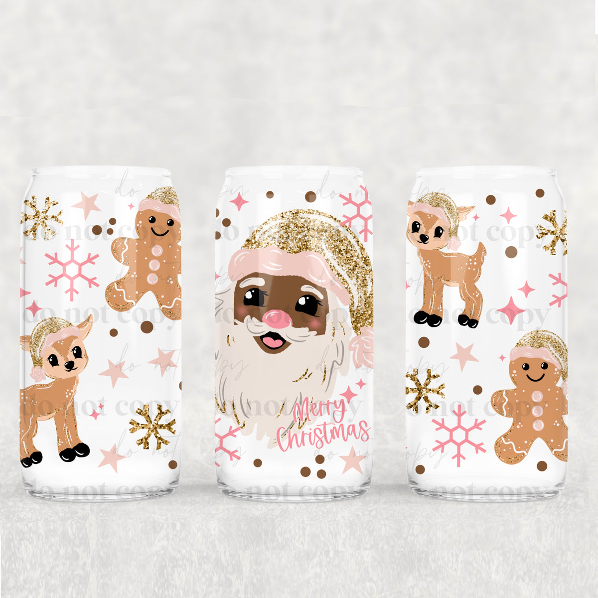 6121 merry christmas gold hat santa (CSC) UV DTF WRAP