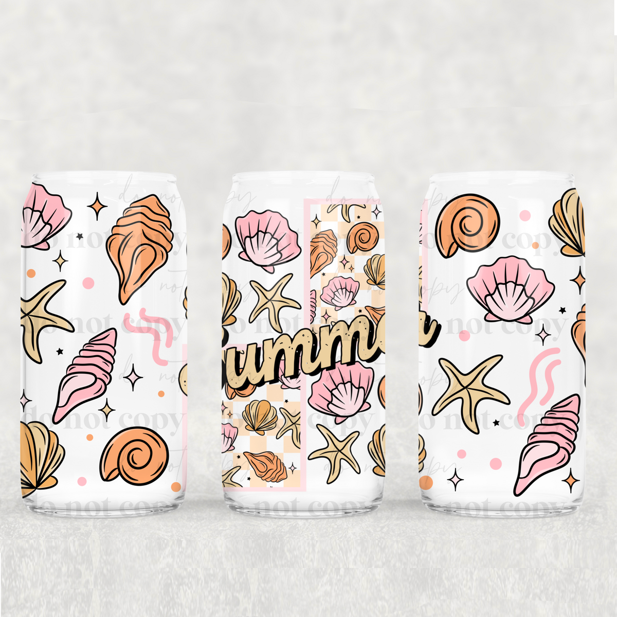 summer sea shells 6124 (CSC) UV DTF WRAP