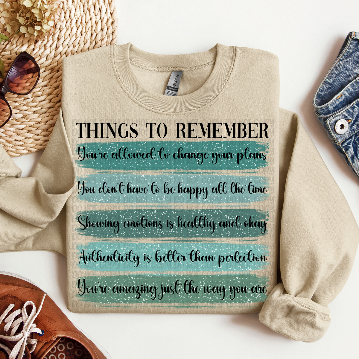 Things to remember green (VP) DTF transfer