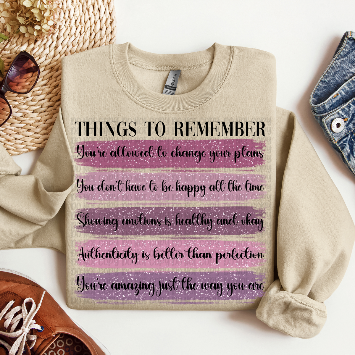 Things to remember pink/purple VP DTF transfer