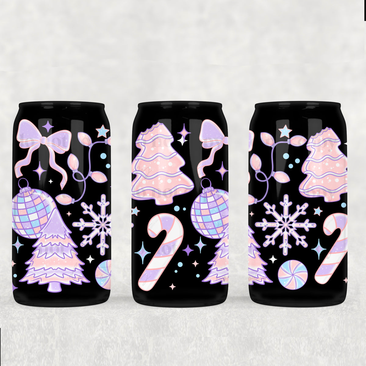 6209 pink/purple christmas collage (CSC) UV DTF WRAP