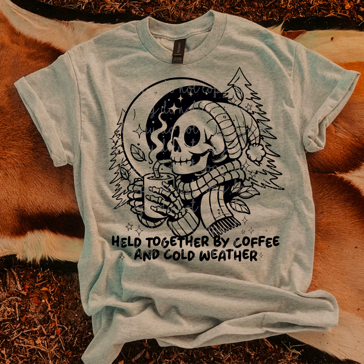 Held together by coffee and cold weather (MMD) 109388 DTF transfer