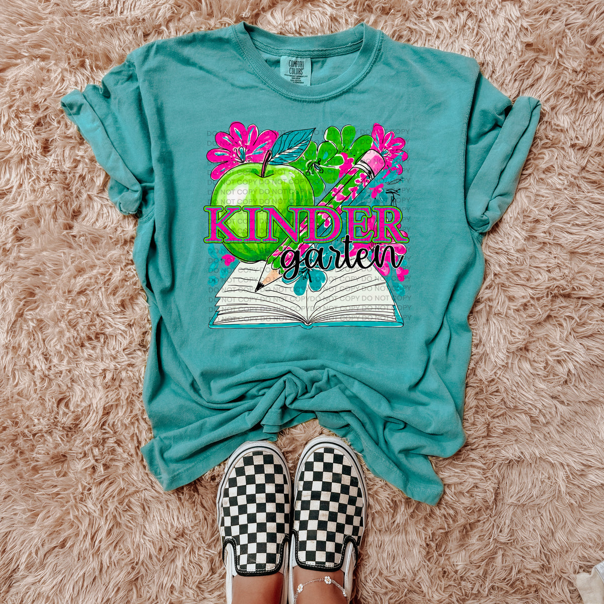 Kindergarten green apple SCG DTF transfer