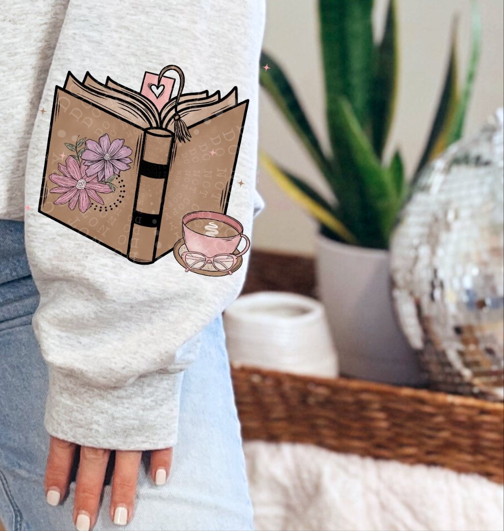 Book floral cup sleeve  (VIRGO) 34739 DTF transfer