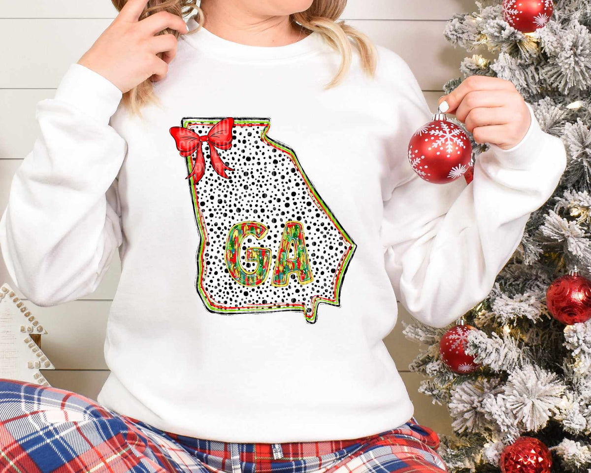 GA Christmas Dalmatian State (Caplinger) DTF Transfer