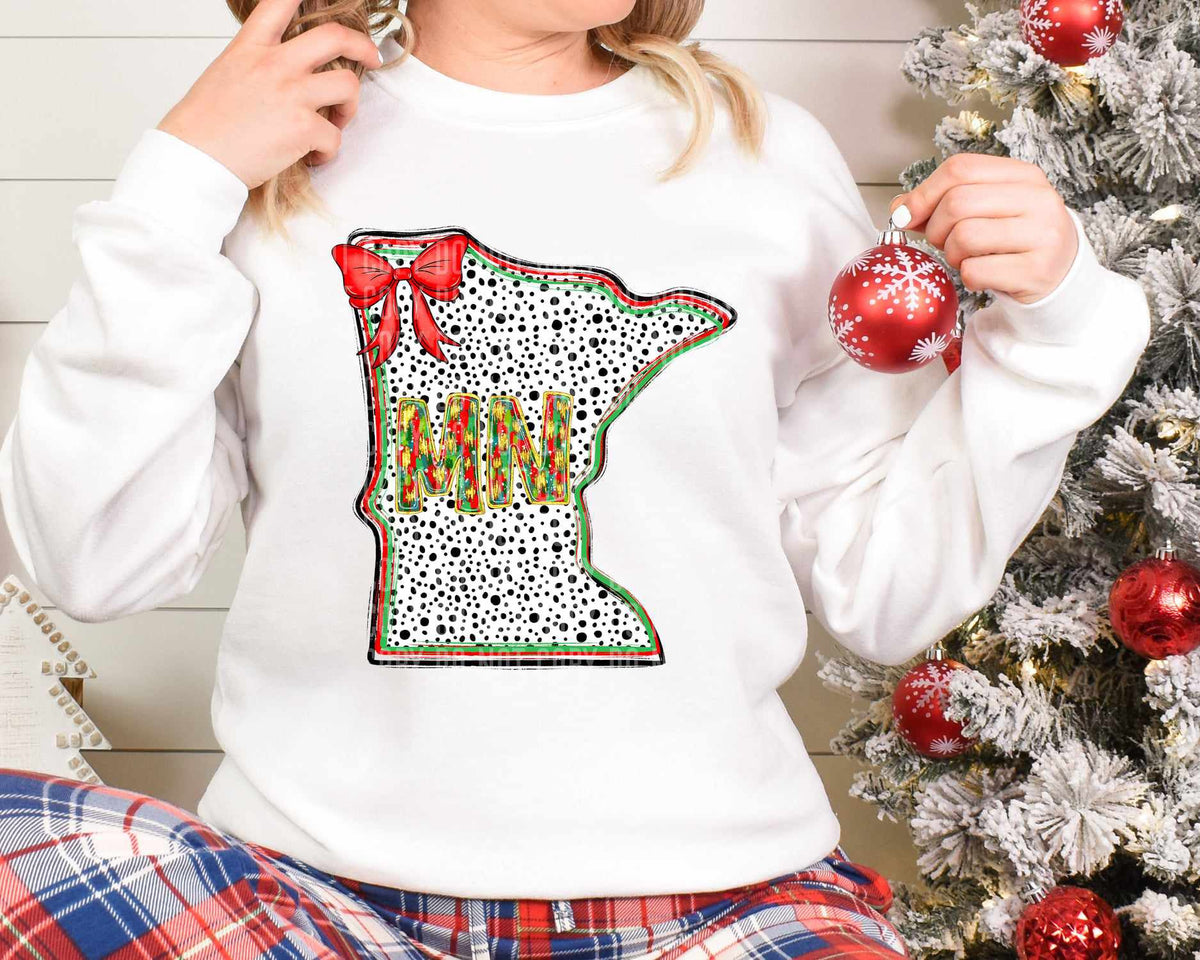 MN Christmas Dalmatian State (Caplinger) DTF Transfer