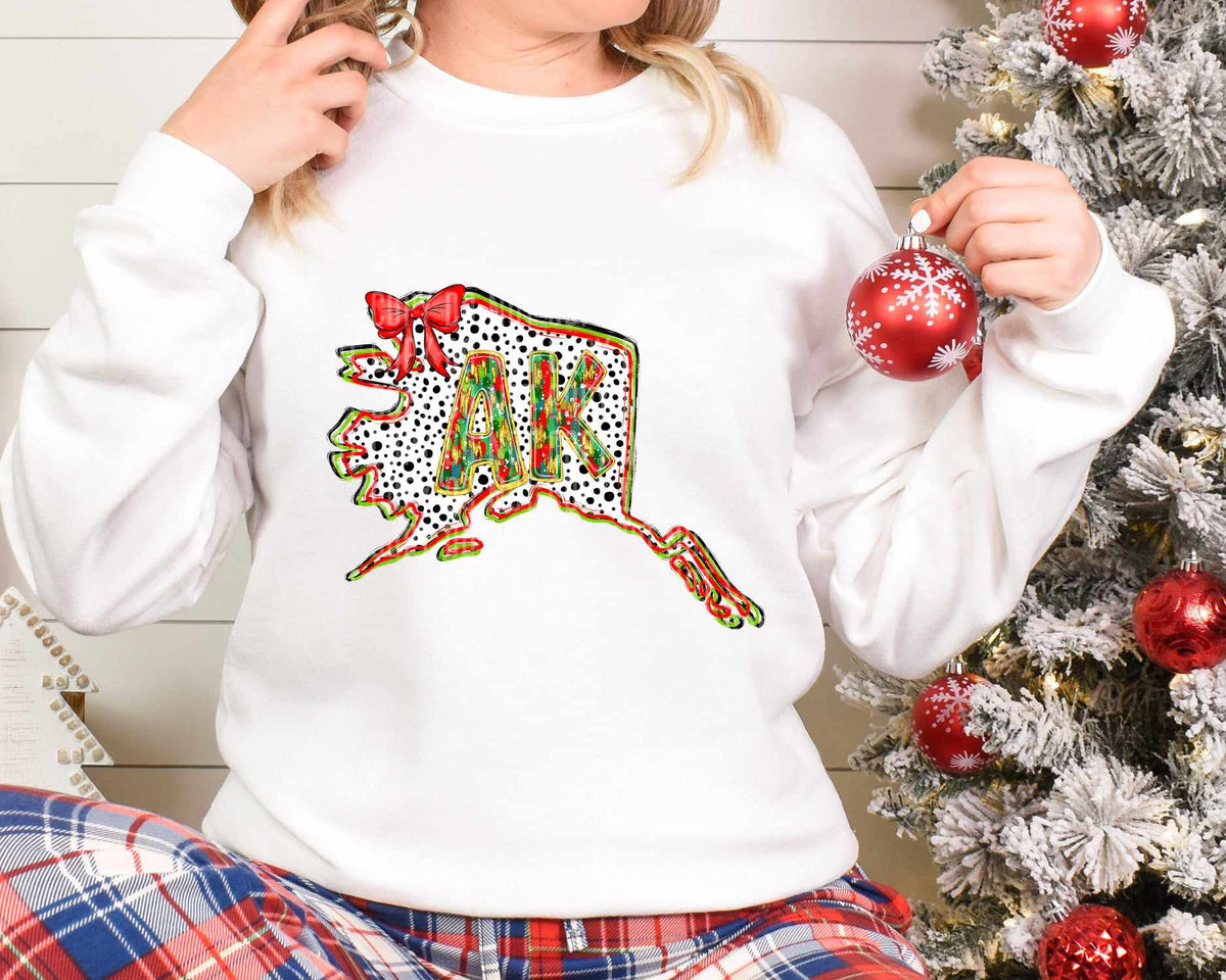 AK Christmas Dalmatian State (Caplinger) DTF Transfer