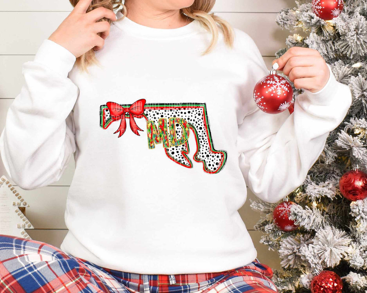 MD Christmas Dalmatian State (Caplinger) DTF Transfer