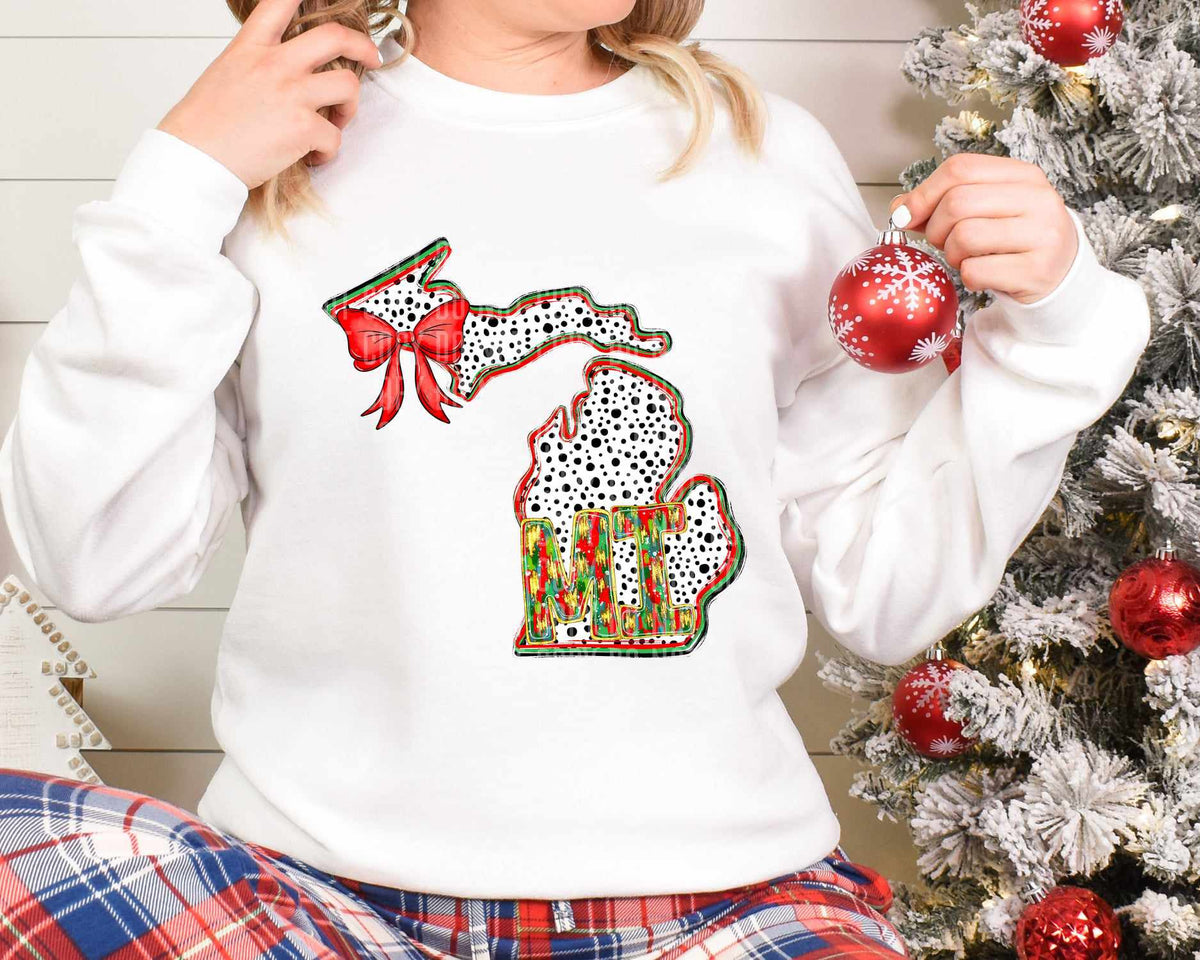 MI Christmas Dalmatian State (Caplinger) DTF Transfer