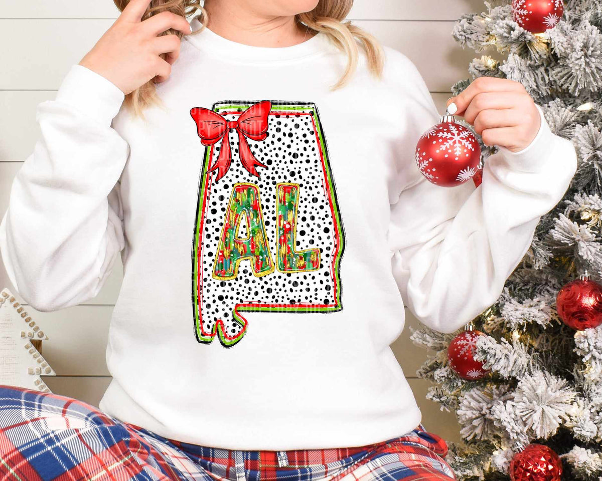 AL Christmas Dalmatian State (Caplinger) DTF Transfer