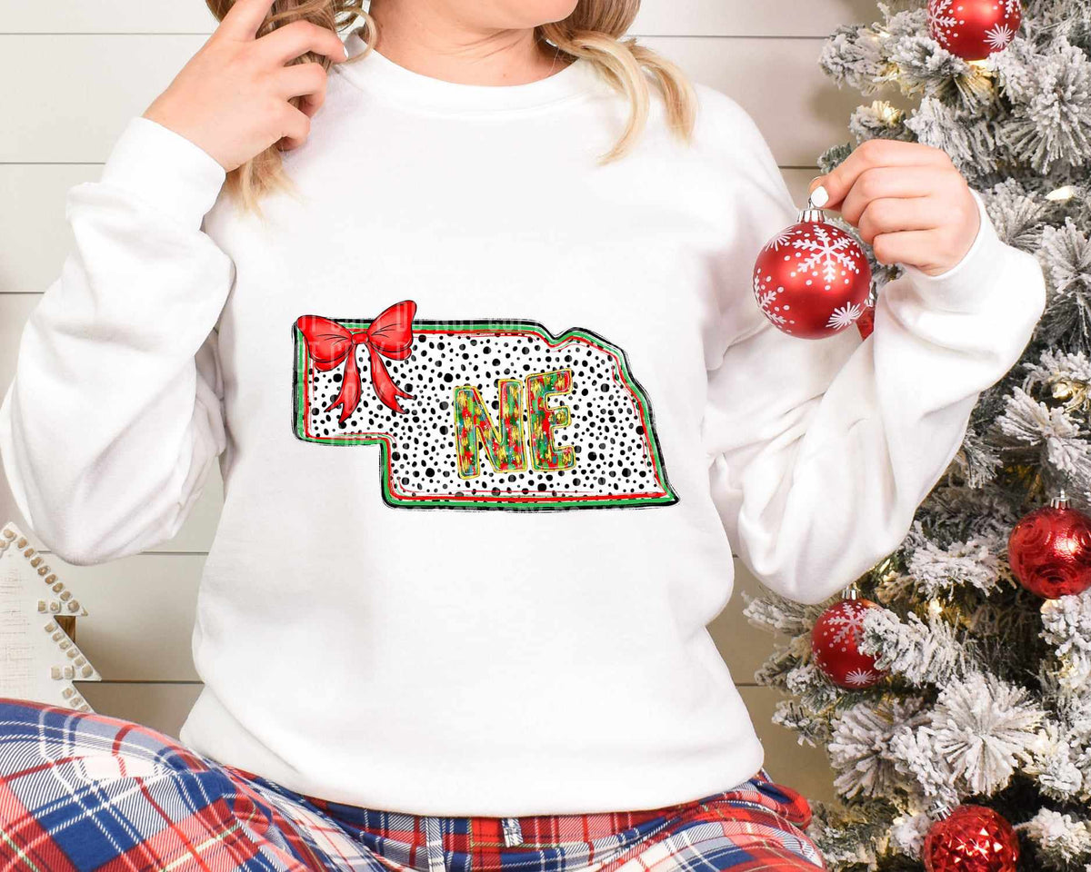 NE Christmas Dalmatian State (Caplinger) DTF Transfer