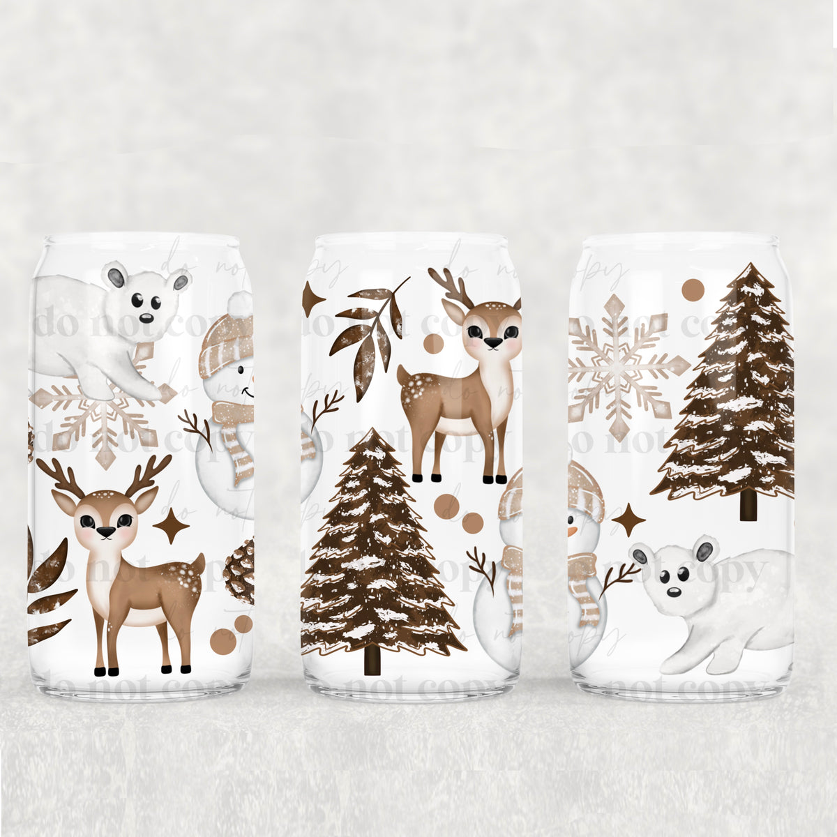 6335 winter animals and trees (CSC) UV DTF WRAP