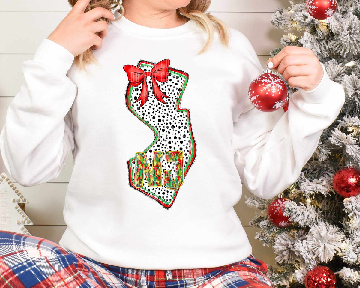 NJ Christmas Dalmatian State (Caplinger) DTF Transfer