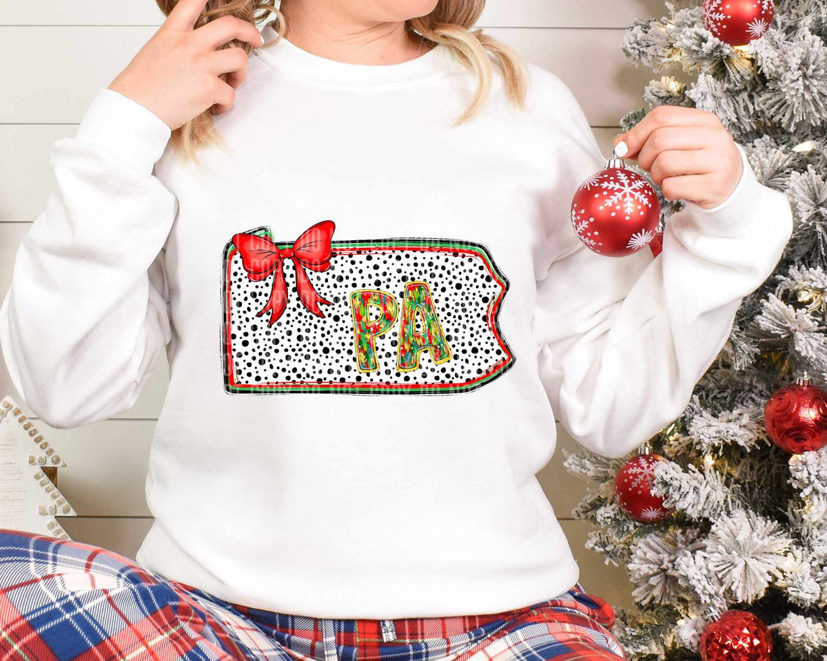 PA Christmas Dalmatian State (Caplinger) DTF Transfer