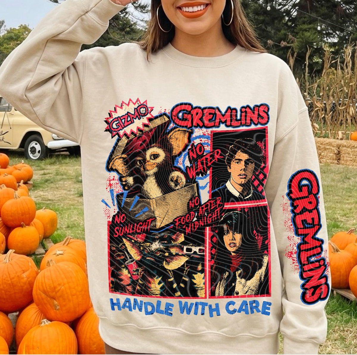 Handle with care gremlins (SLEEVE ONLY) (Gravitee) DTF Transfer