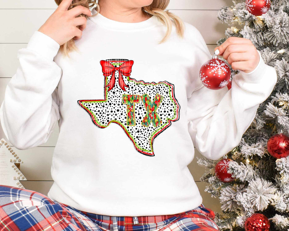 TX Christmas Dalmatian State (Caplinger) DTF Transfer