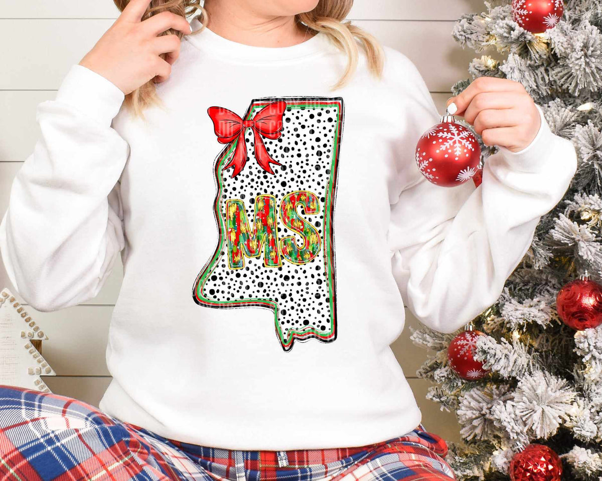 MS Christmas Dalmatian State (Caplinger) DTF Transfer