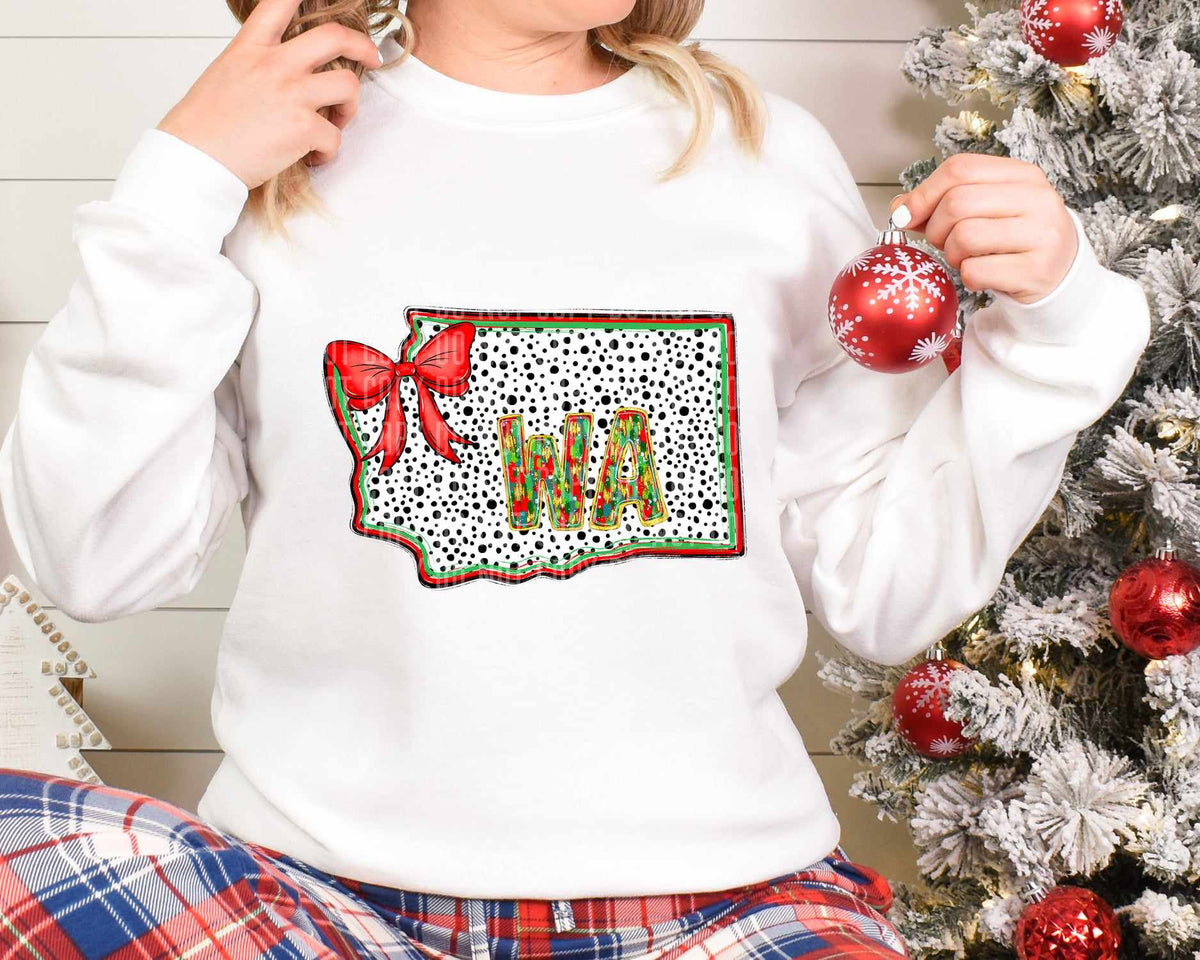 WA Christmas Dalmatian State (Caplinger) DTF Transfer