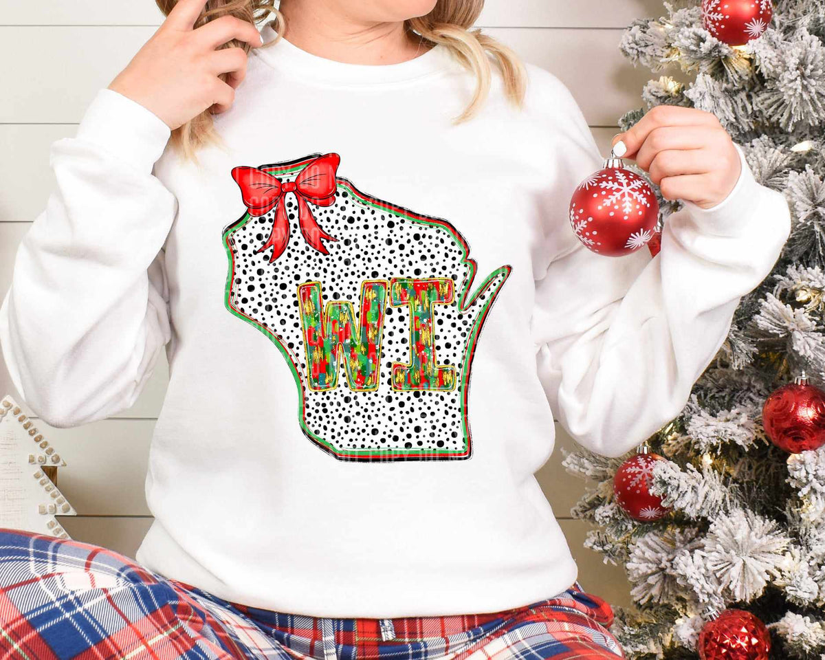 WI Christmas Dalmatian State (Caplinger) DTF Transfer