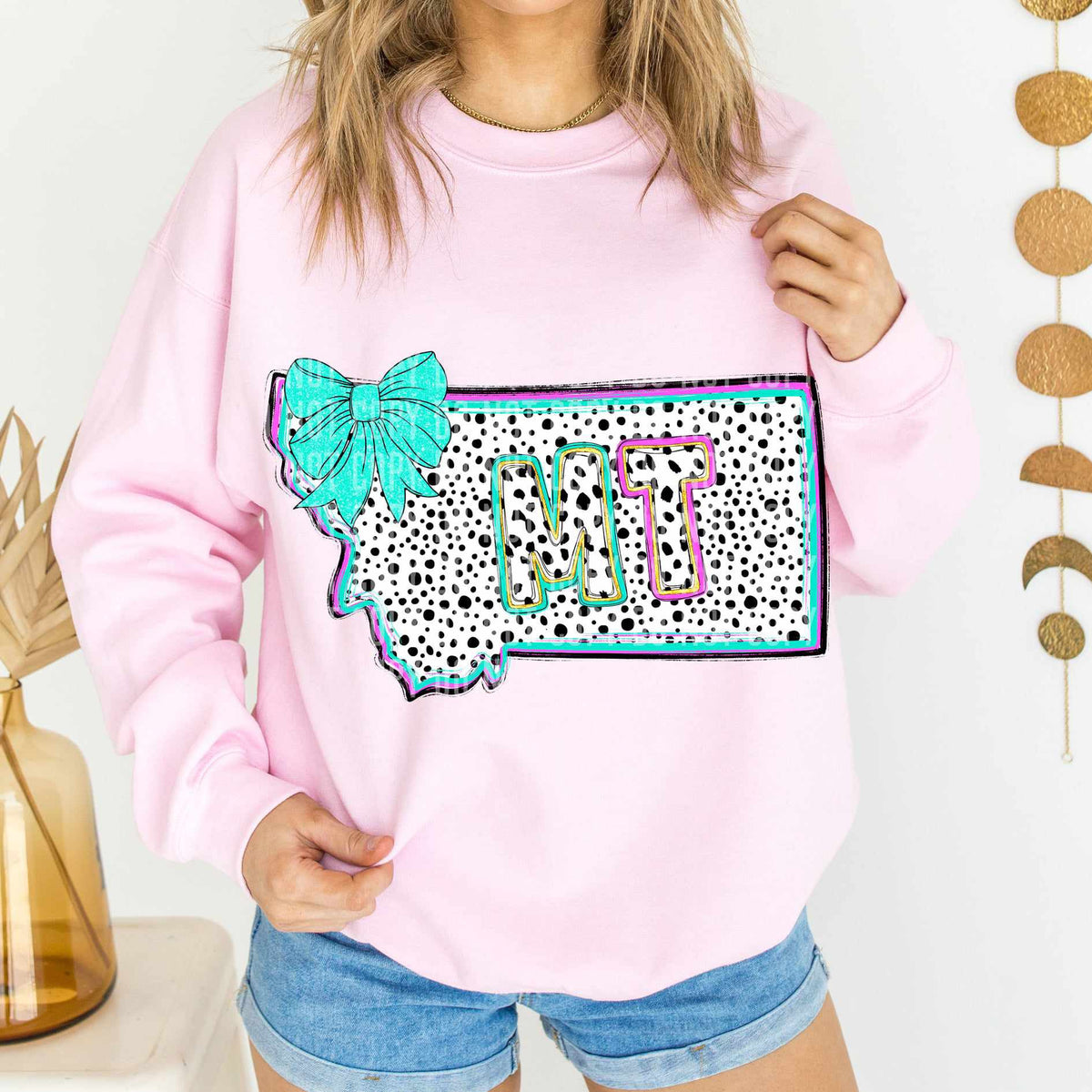 MT pink/turquoise Dalmatian State (Caplinger) DTF Transfer