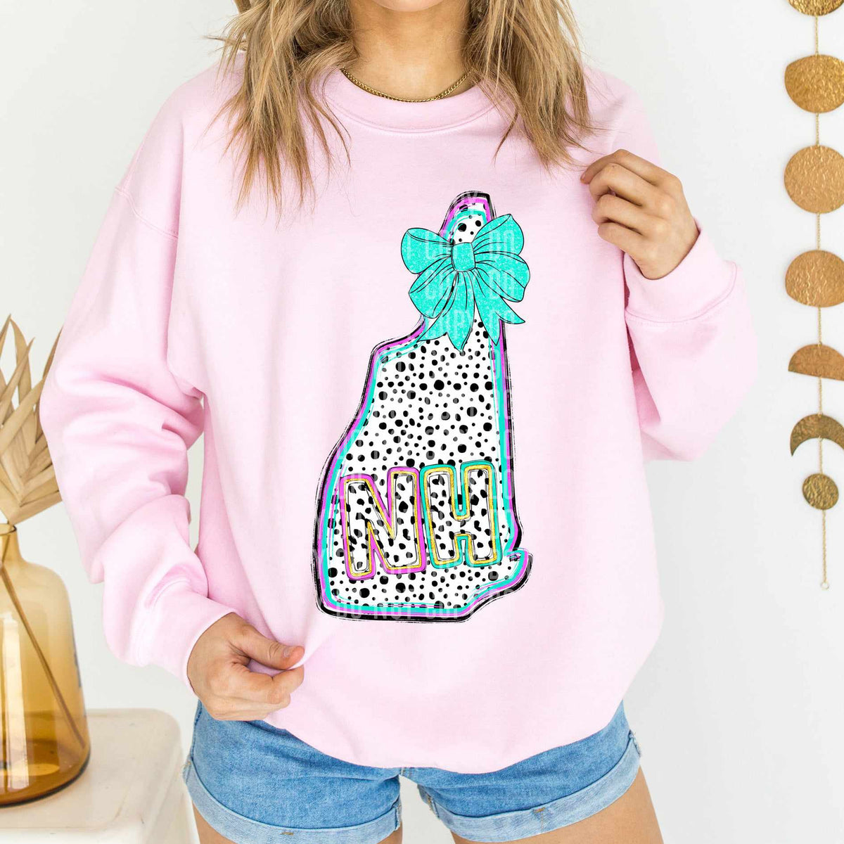 NH pink/turquoise Dalmatian State (Caplinger) DTF Transfer