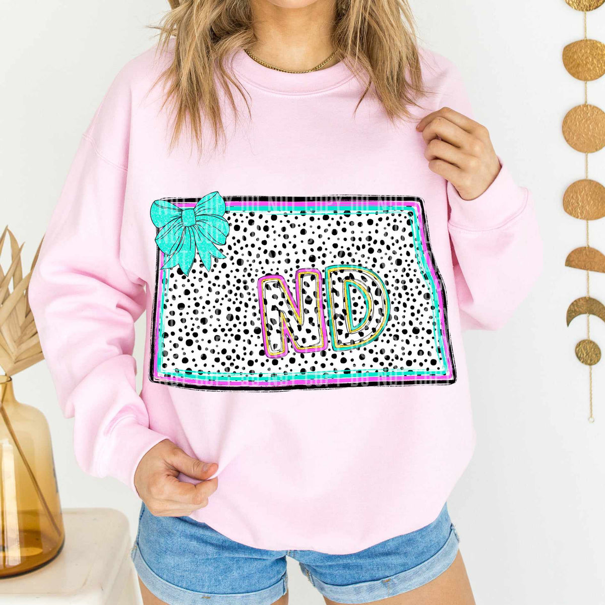 ND pink/turquoise Dalmatian State (Caplinger) DTF Transfer