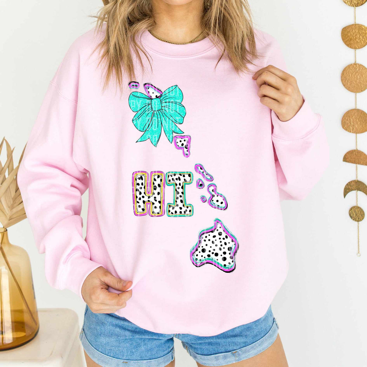 HI pink/turquoise Dalmatian State (Caplinger) DTF Transfer