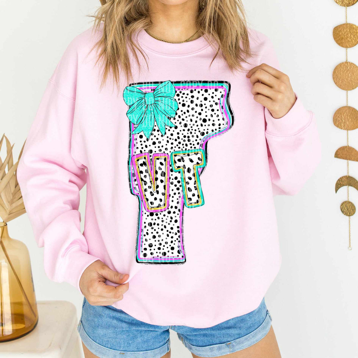 UT pink/turquoise Dalmatian State (Caplinger) DTF Transfer