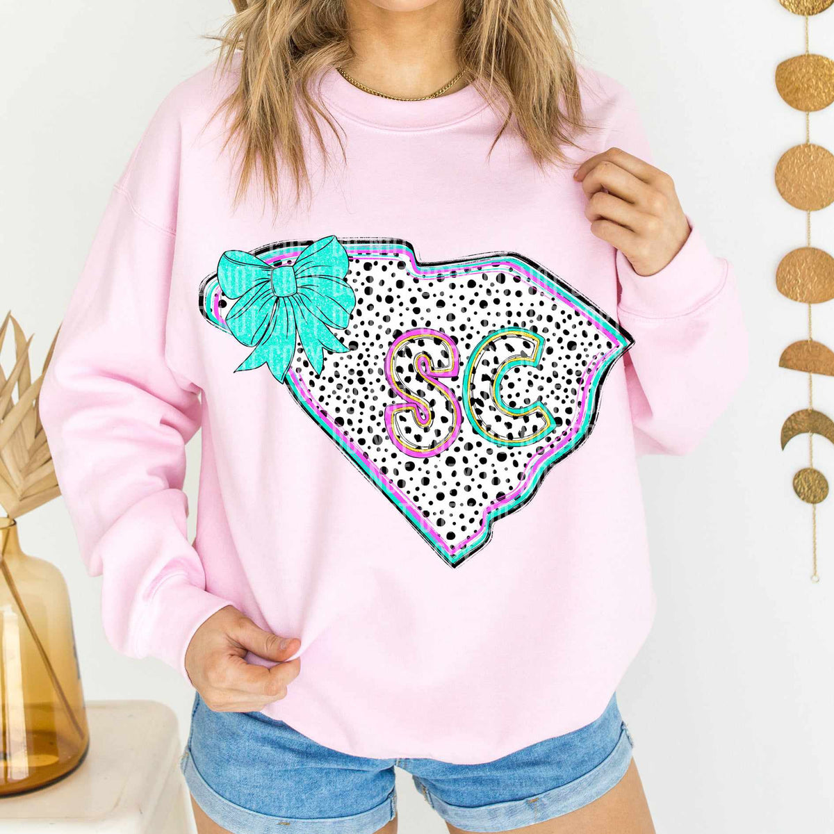 SC pink/turquoise Dalmatian State (Caplinger) DTF Transfer