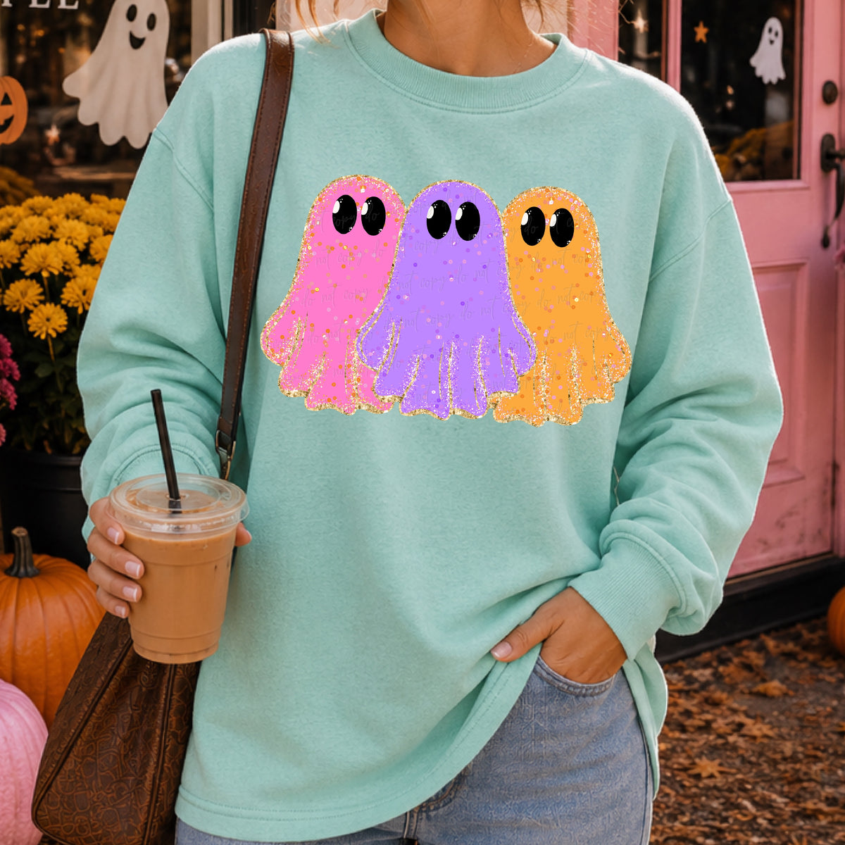 Pink purple and orange ghost (Virgo) DTF Transfer