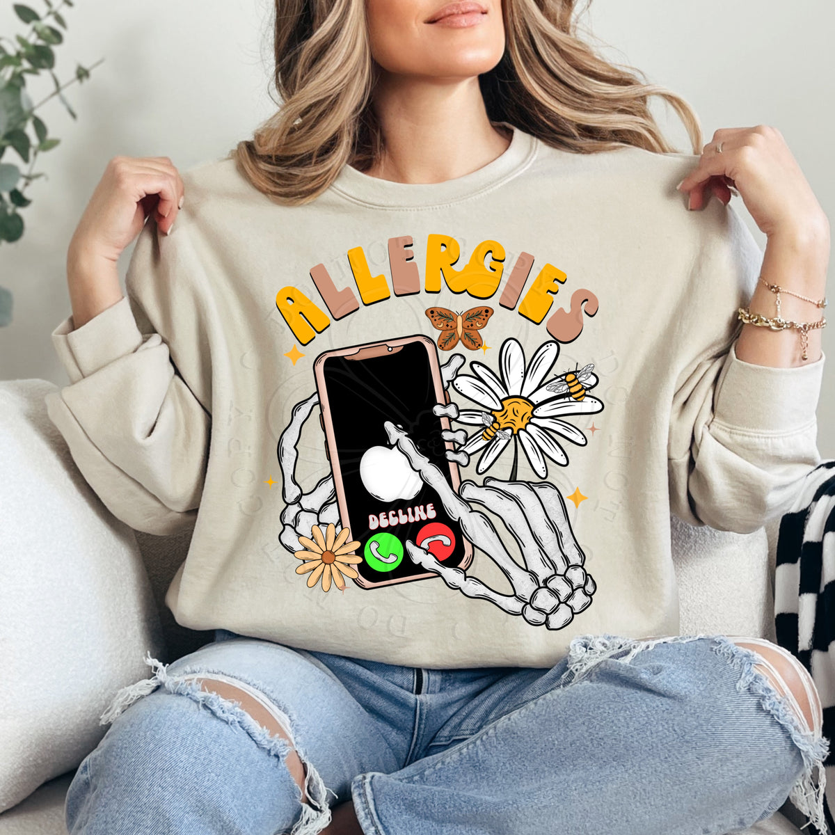 Allergies calling (VIRGO) 34737 DTF transfer