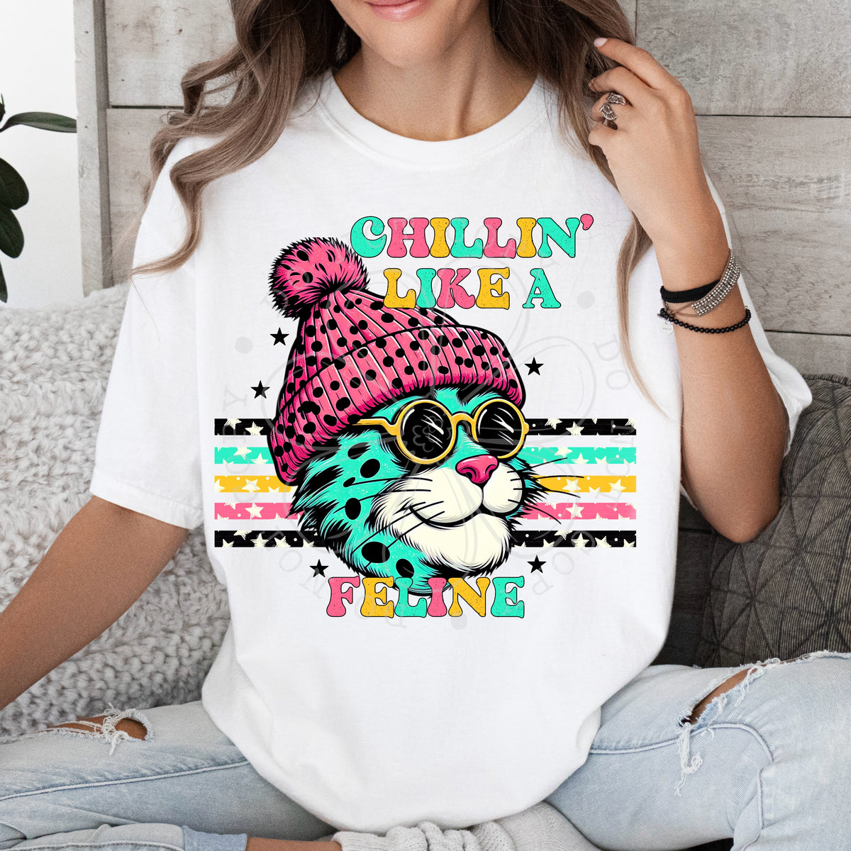 Chillin like a feline (VIRGO) 34743 DTF transfer