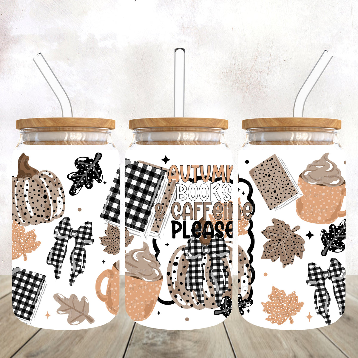 Autumn books & caffeine please (Virgo) UV DTF WRAP