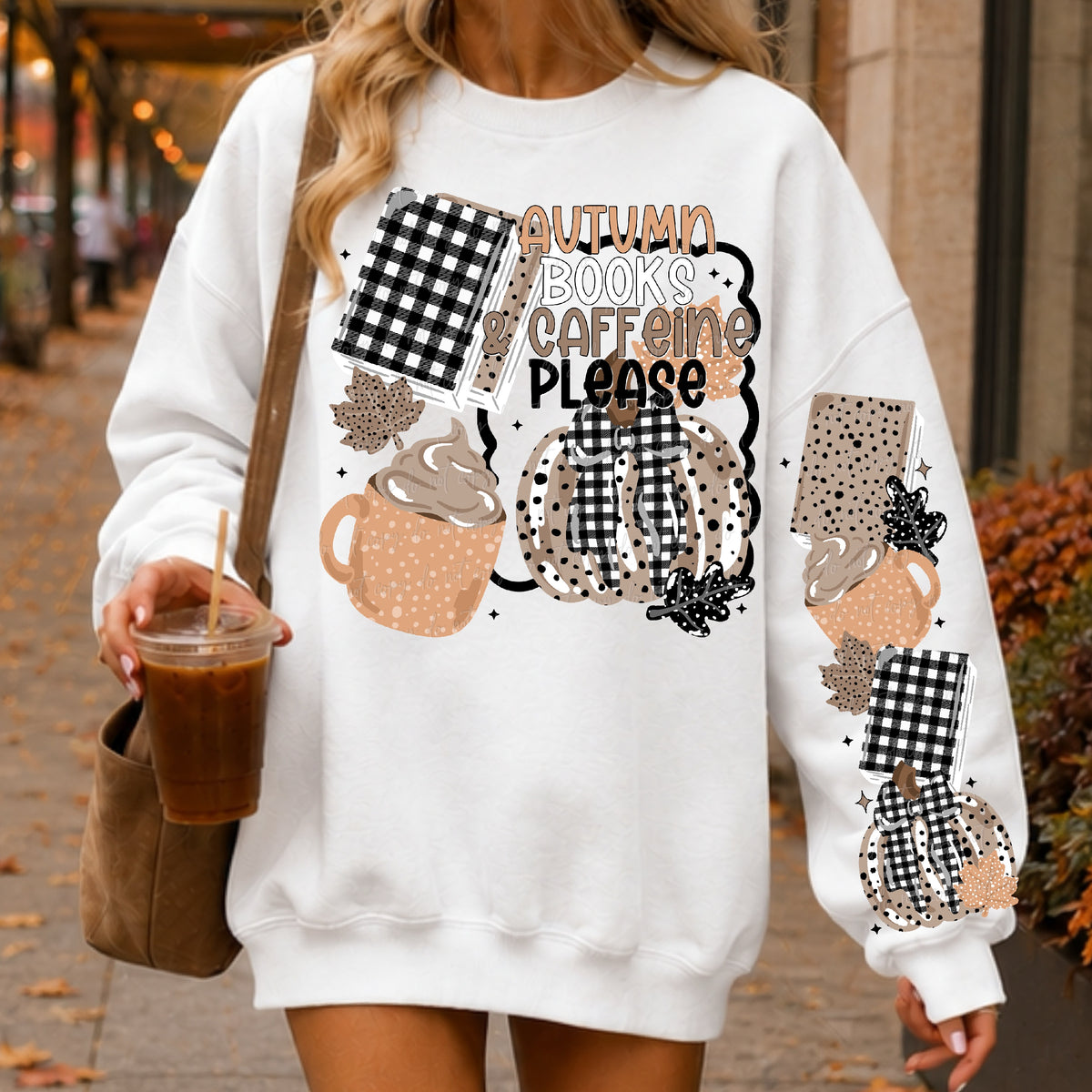 Autumn books & caffeine please (FRONT ONLY) (Virgo) DTF Transfer